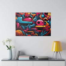 Load image into Gallery viewer, Funky Shapes Wall Art | Horizontal Turquoise Matte Canvas