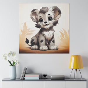 Happy Lion Cub | Matte Canvas