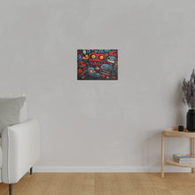 Load image into Gallery viewer, Abstract Creatures Wall Art | Horizontal Turquoise Matte Canvas