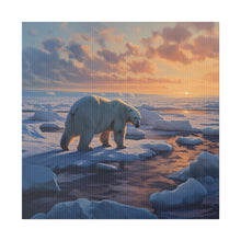 Load image into Gallery viewer, Sunset Polar Bear Wall Art | Square Matte Canvas