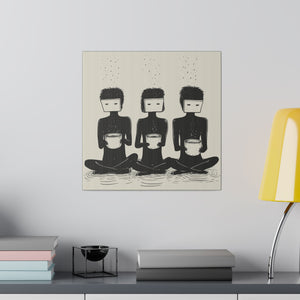 3 In a Row Wall Art | Square Matte Canvas