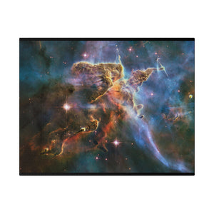 Inside the Carina Nebula Wall Art | Horizontal Turquoise Matte Canvas