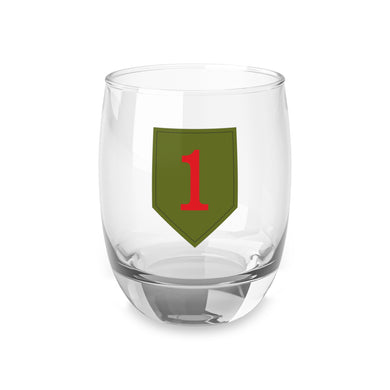 U.S. Army 1st Infantry Division Patch Whiskey Glass