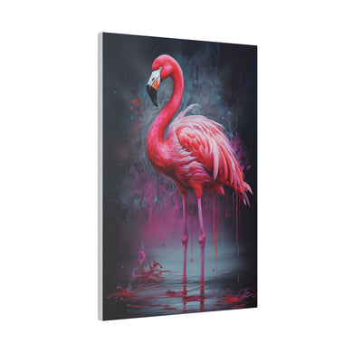 Flamingo Nights | Vertical Matte Canvas