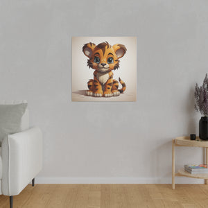 Happy Tiger Cub Wall Art | Matte Canvas