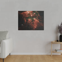 Load image into Gallery viewer, Carina Nebula Southern Pillar Wall Art | Horizontal Turquoise Matte Canvas
