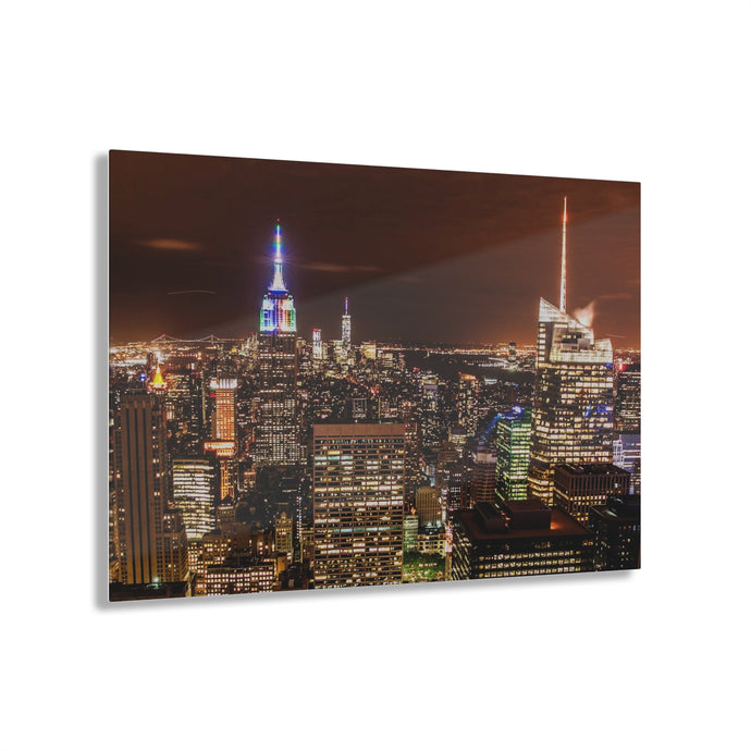 Manhattan NYC at Night Acrylic Prints
