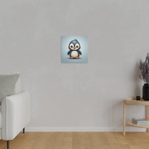 Cute Penguin Wall Art | Square Matte Canvas