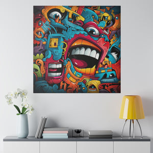 Funky Faces Wall Art | Square Matte Canvas