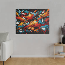 Load image into Gallery viewer, Abstract Color Splash Wall Art | Horizontal Turquoise Matte Canvas