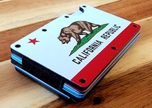 Load image into Gallery viewer, Aluminum RFID Blocking Minimalist Wallet with Vinyl Flag Decal- Veteran Owned