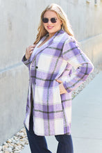 Load image into Gallery viewer, Double Take Full Size Plaid Button Up Lapel Collar Coat