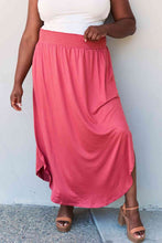 Load image into Gallery viewer, Doublju Comfort Princess Full Size High Waist Scoop Hem Maxi Skirt in Hot Pink
