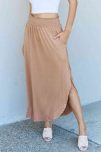 Load image into Gallery viewer, Doublju Comfort Princess Full Size High Waist Scoop Hem Maxi Skirt in Tan