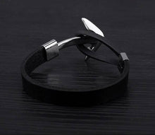 Load image into Gallery viewer, Stainless Steel Anchor Genuine Leather Bracelet