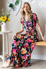 Load image into Gallery viewer, Heimish Full Size Floral Surplice Tie Waist Maxi Dress