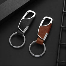 Load image into Gallery viewer, Luxury Leather &amp; Stainless Steel Keychain with Clip