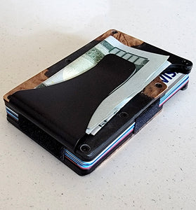Ultra Thin Wood and Resin RFID Blocking Minimalist Wallet