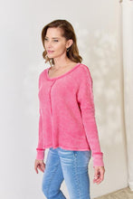 Load image into Gallery viewer, Zenana Washed Waffle-Knit Long Sleeve Top