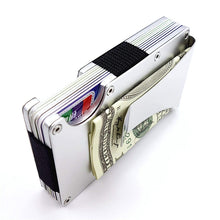 Load image into Gallery viewer, Ultra Thin Silver Aluminum RFID Blocking Minimalist Wallet