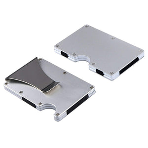 Ultra Thin Silver Aluminum RFID Blocking Minimalist Wallet