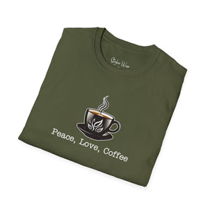 Peace, Love, Coffee | Unisex Softstyle T-Shirt