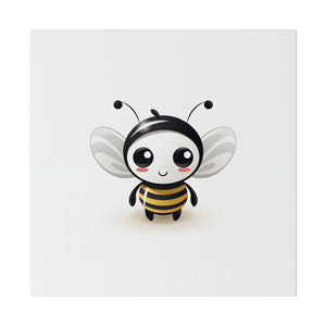 Cute Bumble Bee Wall Art | Square Matte Canvas