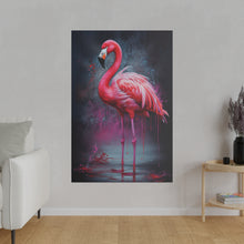 Load image into Gallery viewer, Flamingo Nights | Vertical Matte Canvas