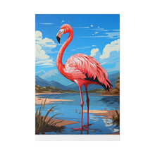 Load image into Gallery viewer, Pink Flamingo on the Beach | Vertical Matte Canvas