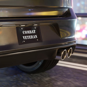 Combat Veteran Black Vanity Plate