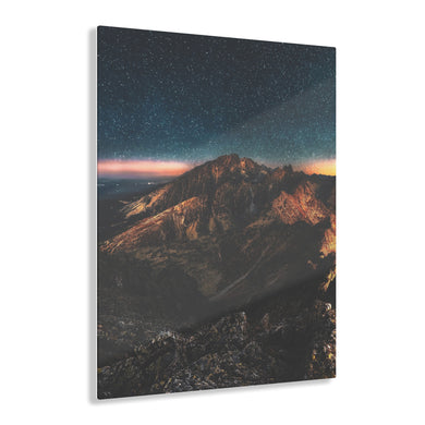 Mountain At Night Under A Starry Sky Acrylic Prints