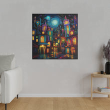 Load image into Gallery viewer, Neon Town Wall Art | Square Matte Canvas