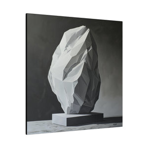 Stone Sculpture Modern Wall Art | Square Matte Canvas