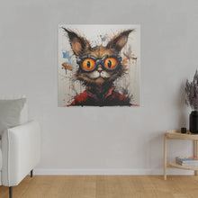 Load image into Gallery viewer, Funky Professor Cat Wall Art | Square Matte Canvas