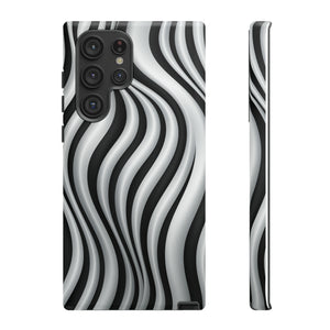 Funky Lines Black and White | iPhone, Samsung Galaxy, and Google Pixel Tough Cases