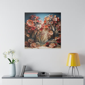 Colorful Paper Flowers Wall Art | Square Matte Canvas