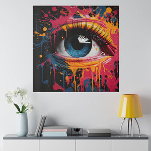 Splatter Paint Eye Wall Art | Square Matte Canvas