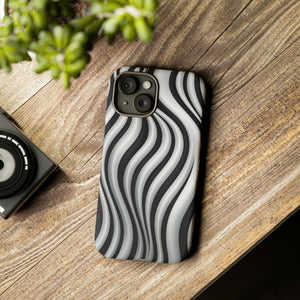 Funky Lines Black and White | iPhone, Samsung Galaxy, and Google Pixel Tough Cases