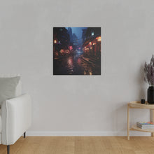 Load image into Gallery viewer, City Alley at Night Wall Art | Matte Canvas