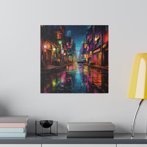 Colorful City Street | Wall Art | Matte Canvas