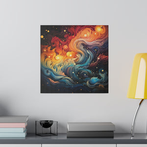 Fiery Swirls Wall Art | Square Matte Canvas