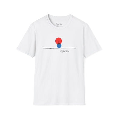 Minimalist Person & Sunset Art | Unisex Softstyle T-Shirt