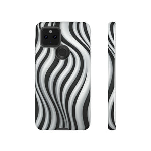 Funky Lines Black and White | iPhone, Samsung Galaxy, and Google Pixel Tough Cases