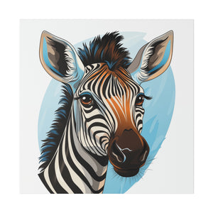 Zebra Wall Art | Square Matte Canvas