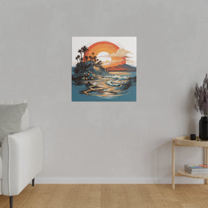 Sunset Beach Wall Art | Square Matte Canvas