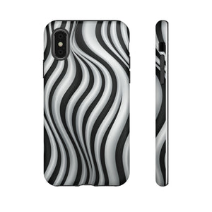 Funky Lines Black and White | iPhone, Samsung Galaxy, and Google Pixel Tough Cases