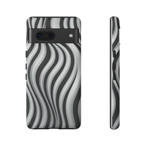 Funky Lines Black and White | iPhone, Samsung Galaxy, and Google Pixel Tough Cases