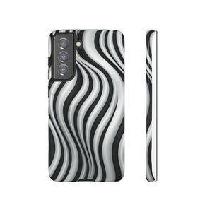 Funky Lines Black and White | iPhone, Samsung Galaxy, and Google Pixel Tough Cases