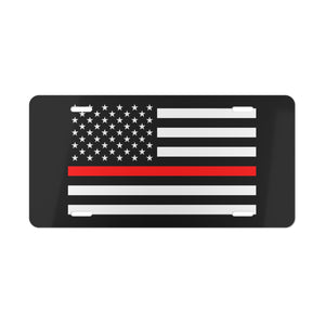 First Responder Red Line American Flag Vanity Plate