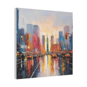 Painted City Wall Art | Square Matte Canvas